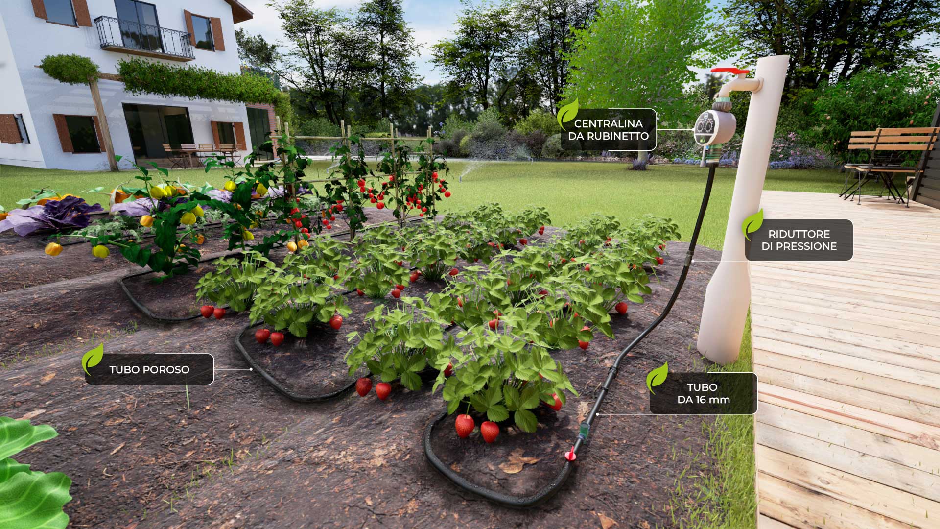 render microirrigazione orto